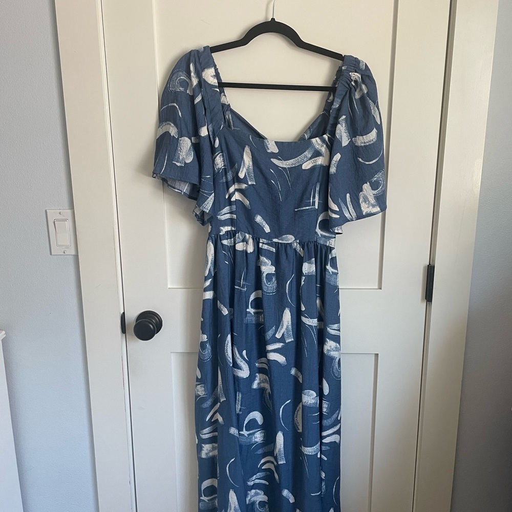 Blue and White Women's Dress